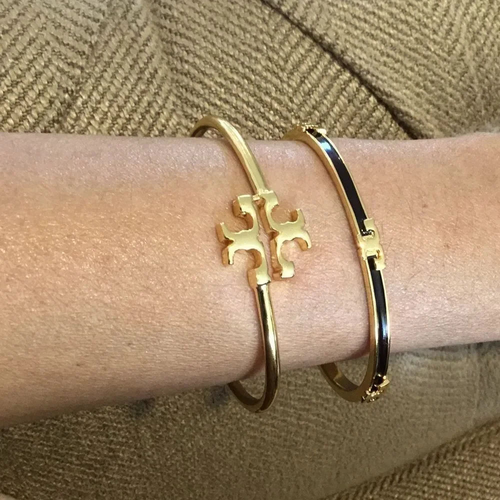 TORY BURCH LOGO DELICATE BRACELET GOLD PLATED